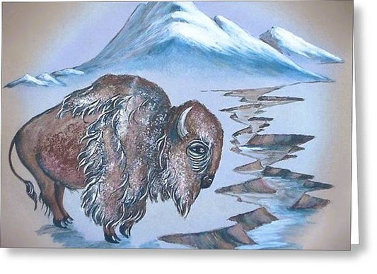 Lone Buffalo - Greeting Card